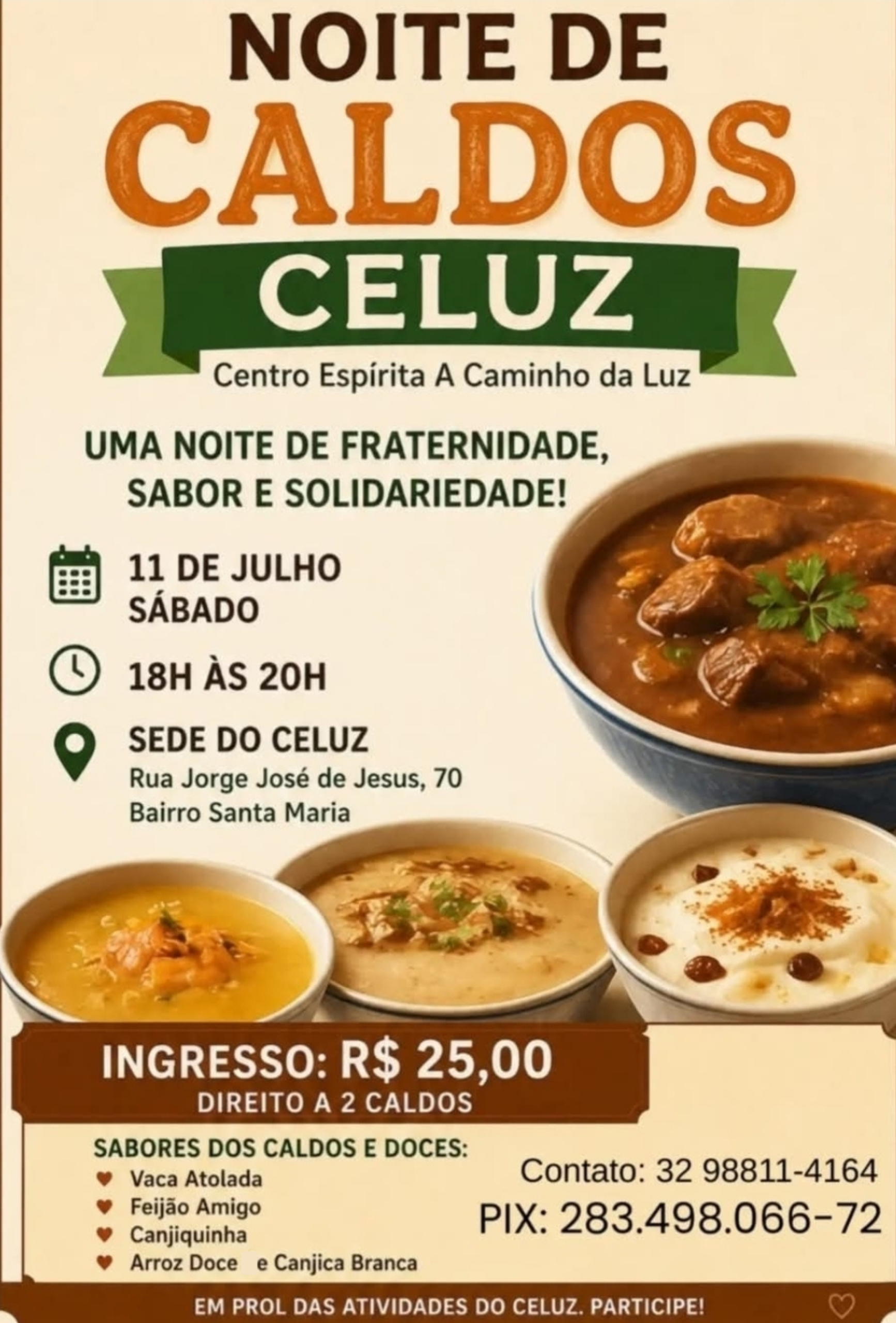 Noite de Caldos Celuz🌙🥣🌙